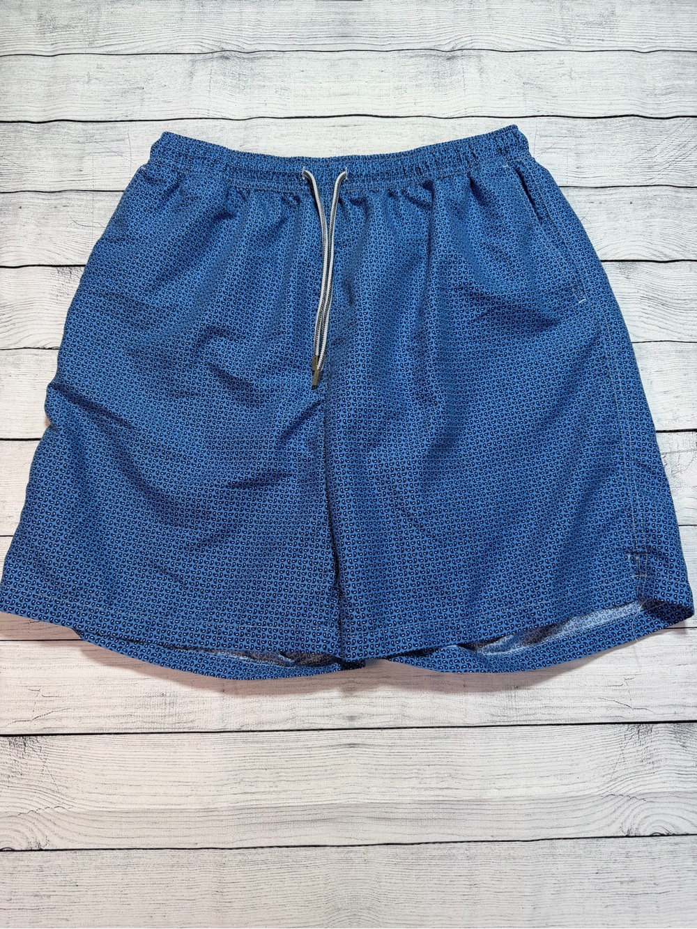 Peter Millar Men's Swim Trunks Blue Paisley Print Mesh Lined Size M